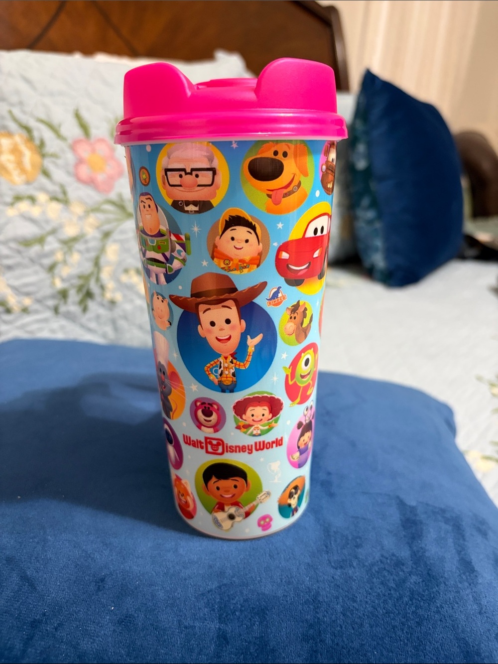 Walt Disney World Resort Reusable Refillable 16oz Mug, Pink Lid Pixar